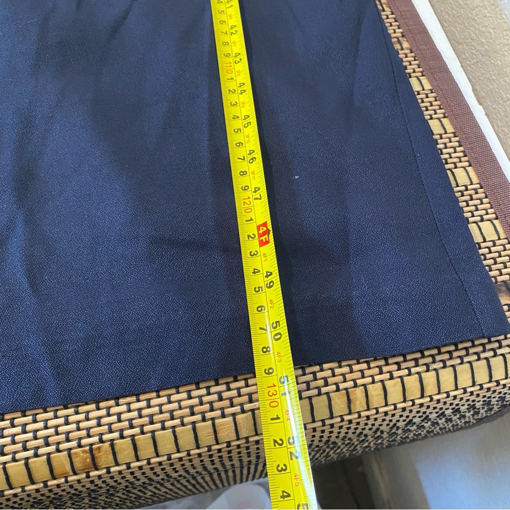John Roberts Women's Vintage Dress Size 14 Navy Blue Embroidered-detail Waist - Picture 9 of 9
